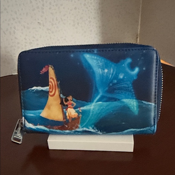 Loungefly Handbags - Blue Moana Sailboat Zip Wallet Disney Loungefly